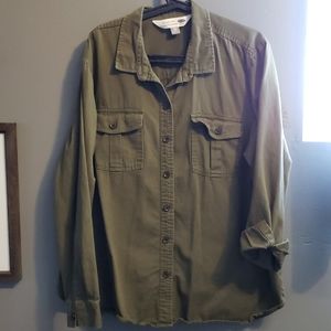 Old Navy XXL olive green button-up